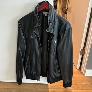 Black leather jacket
